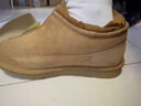 京東京造【純羊毛】雪地靴男加厚加絨羊皮毛一體平底純色圓頭短靴駝色42 曬單實(shí)拍圖