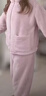 珊瑚絨立領(lǐng)加絨加厚居家服兩件套保暖套裝純色寬松睡衣2025冬季 粉色 L (160) 90-120斤可穿 曬單實(shí)拍圖