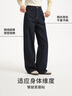 熱風(fēng)（Hotwind）女士牛仔褲2026年春季新款寬松直筒牛仔褲深色顯瘦闊腿長(cháng)褲 27深蘭 (預售4.3發(fā)貨) 25 曬單實(shí)拍圖