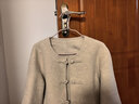 三彩【月煙如夢(mèng)】冬款新中式雙面呢大衣短款圓領(lǐng)盤(pán)扣毛呢 米白色 S 155/80A 曬單實(shí)拍圖