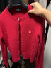 FILA春晚同款腮紅毛衣斐樂(lè )楊冪同款女士編織外套2026春新款新年麻花衫 節奏紅-PK M 165/84A/M 曬單實(shí)拍圖