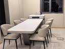 智桌寶龍抬頭巖板島臺餐桌一體可伸縮移動(dòng)輕奢高端帶電磁爐新款導臺餐桌 【茶桌款】3.1米+聲控暖菜+8椅 曬單實(shí)拍圖