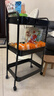 卓博落地置物架推車(chē)客廳收納架零食架儲物架廚房金屬層架SJ17黑色3層 曬單實(shí)拍圖