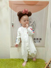 漢童嬰兒連體衣春秋純棉外穿爬服新生兒秋冬無(wú)骨打底睡衣兒童衣服哈衣 白色 ＆無(wú)骨縫制 90cm 曬單實(shí)拍圖