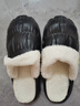 MANIYADAISHU可拆卸毛毛防水棉拖冬鞋可愛(ài)情侶厚底保暖室內外穿男女款家居拖鞋 黑色 （可拆卸絨） 44-45 曬單實(shí)拍圖