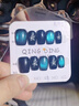 FXHJL韓系live甜酷范兒黑藍星星細閃貓眼純手工穿戴甲高級顯白美甲貼 A1957海藍星（短短梯） 10片 S 曬單實(shí)拍圖
