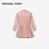 MICHAEL KORS婦女節禮物輕奢MK女裙DRESS女士棉收腰牛仔A字百褶連衣裙淺磚紅S 曬單實(shí)拍圖