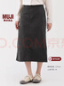 MUJI 女式 彈力燈芯絨 窄裙 長(cháng)半身裙 裙子女裝女款 25年冬季BE1XWA5A 深灰色 S （155/62A） 曬單實(shí)拍圖