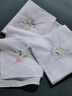擦汗小方巾棉刺繡手帕繡花棉女士手絹薄柔軟優(yōu)雅方巾擦汗眼睛 花型三() 3條 曬單實(shí)拍圖