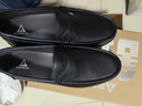 足力健老人鞋夏季中老年爸爸鞋男款軟底透氣男士一腳蹬皮鞋 6205K黑色42 曬單實(shí)拍圖