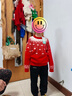 全棉時(shí)代2026新款兒童圓領(lǐng)棉線(xiàn)衫男女針織衫紅色毛衣童裝拜年服秋冬保暖 星愿蝶福 130 曬單實(shí)拍圖