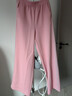 FIRSTSTATION FS時(shí)尚運動(dòng)撞色織帶寬松直筒休閑褲女25春新款6499A 粉色 M 曬單實(shí)拍圖