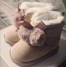 戴維貝拉【商場(chǎng)同款】童鞋女寶寶雪地靴冬季兒童加絨棉靴保暖短靴 曬單實(shí)拍圖