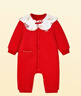 全棉時(shí)代嬰兒拜年服冬裝加厚連體衣寶寶過(guò)年喜慶新年紅色禮服 全棉紅 73 曬單實(shí)拍圖