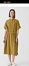 MUJI MUJI IDEE 女式 強捻短袖襯衫連衣裙女裝裙子夏季連身裙GAD12C4S 卡其色 M (155/80A) 曬單實(shí)拍圖