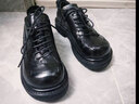OFFWOFEEOFFWOFEE原創(chuàng  )設計馬皮大頭德比鞋真皮黑色增高厚底通勤男女皮鞋 黑色 25.5 41男 曬單實(shí)拍圖