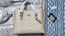 蔻馳（COACH）女包mollie25托特包手提包時(shí)尚單肩斜挎包【正品保證】 【新奶茶色】CV965 SVPWH 曬單實(shí)拍圖