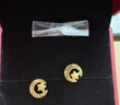 周大福星月織夢(mèng)足金黃金耳飾耳釘女送生日禮物EOF1637 約3g計價(jià)(工費380) 曬單實(shí)拍圖