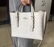 蔻馳（COACH）【品牌直供】女士MOLLIE25中號手提單肩包白色CV965禮物 曬單實(shí)拍圖