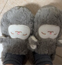 名創(chuàng  )優(yōu)品（MINISO）羊咩咩棉拖鞋女秋冬包跟家居室內厚底月子毛毛拖鞋深灰包跟 40-41 曬單實(shí)拍圖