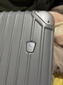 愛(ài)華仕鎧甲行李箱24英寸男拉桿箱大容量旅行箱鋁框箱女硬殼密碼箱銀色 曬單實(shí)拍圖