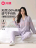 芬騰睡衣女【100%純棉】25秋冬新款加厚棉翻領(lǐng)開(kāi)衫睡衣女士家居服套裝 曬單實(shí)拍圖