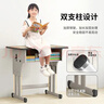 滿(mǎn)滿(mǎn)希望兒童學(xué)習桌可升降中小學(xué)生家用寫(xiě)字書(shū)桌椅套裝學(xué)校培訓輔導班課桌 校園同款4cm常規雙柱60*40木色 曬單實(shí)拍圖