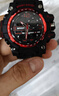 COJR電子手表男士初高中學(xué)生戶(hù)外跑步專(zhuān)用初中青少年運動(dòng)防水機械軍表 升級雙顯款-黑紅色【佩戴游泳】 曬單實(shí)拍圖