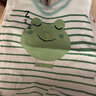 婧麒（JOYNCLEON）嬰兒短袖T恤衣服純棉女童男童夏裝童裝半袖上衣0歲1幼兒3寶寶女 綠可愛(ài) + 條紋青蛙 110 cm 曬單實(shí)拍圖
