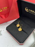 中國黃金（CHINA GOLD）牡丹花黃金耳環(huán)女足金耳飾耳釘耳鉤新年情人節禮物送女朋友老婆 足金牡丹花耳環(huán)約1.4g 曬單實(shí)拍圖