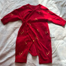 babylove【安心柔】新生兒系帶連體衣純棉嬰兒紅色哈衣歲禧鱗光 歲禧鱗光-紅 59cm 曬單實(shí)拍圖