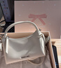 CHARLES&KEITH26春新品蝴蝶結多巴胺手提斜挎小方包生日禮物CK2-30160255 Cream奶白色 S 曬單實(shí)拍圖