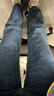 真維斯（Jeanswest）牛仔褲女秋冬高腰垂感窄版顯瘦百搭闊腿直筒長(cháng)褲女深藍色M 曬單實(shí)拍圖
