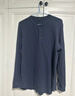 優(yōu)衣庫男裝女裝情侶華夫格亨利領(lǐng)套頭衫長(cháng)袖T恤479784 482766 482766/65寶藍色 L 曬單實(shí)拍圖
