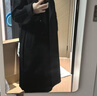 三只小山羊【楊冪同款】長(cháng)赫本 中長(cháng)款 雙面100純羊絨秋冬小個(gè)子大衣女 黑色 XS 曬單實(shí)拍圖
