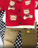 G.duck童裝男童秋裝套裝兒童衣服春秋季三件套小童寶寶周歲禮服男孩服裝 紅色英文熊三件套 90 碼建議身高75-85厘米 曬單實(shí)拍圖