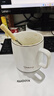 傳旗陶瓷馬克杯帶勺蓋咖啡杯牛奶杯早餐杯辦公杯男女茶杯描金白400ml 曬單實(shí)拍圖