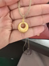 潮宏基 足金鉆石項鏈黃金套鏈古法金坨坨頸飾生日禮物女 繩長(cháng)約62cm 曬單實(shí)拍圖