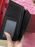 七匹狼（SEPTWOLVES）頭層純牛皮男士高端錢(qián)包真皮新長(cháng)款簡(jiǎn)約卡包票夾輕奢商務(wù)生日禮物 黑色-紅色木盒高檔商務(wù)時(shí)尚情人節送父親爸爸老公男友 配禮盒+禮袋【18.5*9.3cm】 曬單實(shí)拍圖