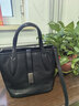 裘真【宋佳同款】植鞣牛皮漫漫菜籃子包手提斜挎真皮通勤水桶包女 黑色 曬單實(shí)拍圖