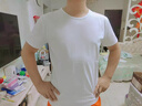 夏季純色緊身短袖男黑色彈力修身T恤男打底衫運動(dòng)半袖體恤男QM 白色 5XL 曬單實(shí)拍圖