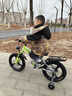 飛鴿兒童自行車(chē)3-6-10-12歲帶輔助輪小孩兒自行車(chē)腳踏車(chē)單車(chē) 綠色 一體輪 避震前叉 后座版+悍馬輔助輪+側支撐 16寸【適合105-135厘米】 曬單實(shí)拍圖