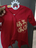 貝瑞加（Babyprints）新生兒連體衣大紅色拜年服嬰兒純棉過(guò)年衣服寶寶四季爬服 福氣52 曬單實(shí)拍圖