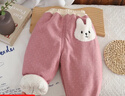 女童加厚棉褲夾棉一條洋氣過(guò)冬兒童冬裝冬季保暖三層寶寶褲子外穿 兔頭加厚棉褲粉色 130 建議身高120左右 曬單實(shí)拍圖