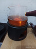日式溫茶爐套裝溫茶器圍爐煮茶家用暖茶爐蠟燭加熱保溫耐熱玻璃壺 HH黑陶禪風(fēng)溫茶爐+送燭托+10顆蠟燭+玻璃側把公道杯 溫茶暖茶器 曬單實(shí)拍圖