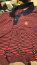 Abercrombie & Fitch【重磅POLO】男裝25夏季美式條紋棉質(zhì)Polo衫短袖T恤124-5570 紅色條紋 M (180/100A) 曬單實(shí)拍圖