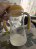 好孩子（gb）嬰兒防脹氣防嗆奶玻璃奶瓶新生兒奶瓶吸管重力球學(xué)飲杯260ML-淺黃 曬單實(shí)拍圖