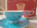 巢里 咖啡杯套裝輕奢骨瓷禮盒新婚情侶對杯早餐下午茶杯碟家居館粉藍 曬單實(shí)拍圖