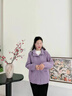 俞兆林（YUZHAOLIN）中年媽媽裝韓版洋氣派克服夾克風(fēng)衣外套中老年女春秋沖鋒衣上衣服 紫色 外套 (可拆卸連帽 防風(fēng)防水) XL  (適合105斤以下) 曬單實(shí)拍圖