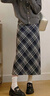 浪莎毛呢格子半身裙女冬季2025新款高腰顯瘦a字包臀裙中長(cháng)款復古裙子 曬單實(shí)拍圖